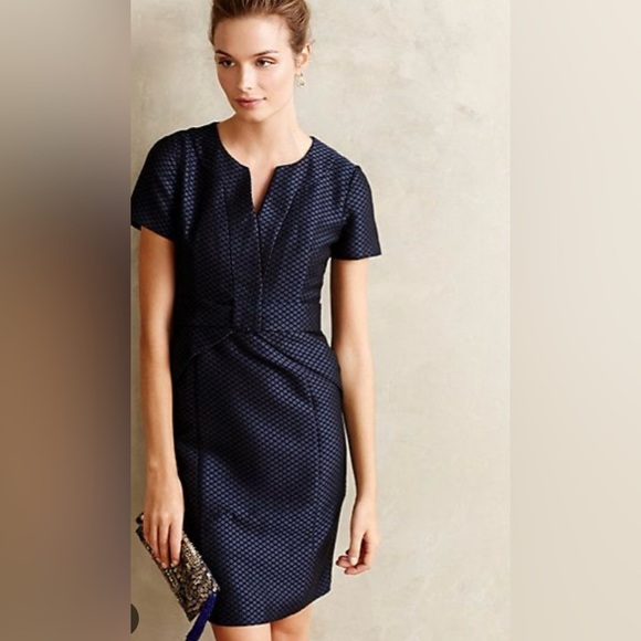 Maeve Navy Textured Mini Dress - Picture 6 of 6